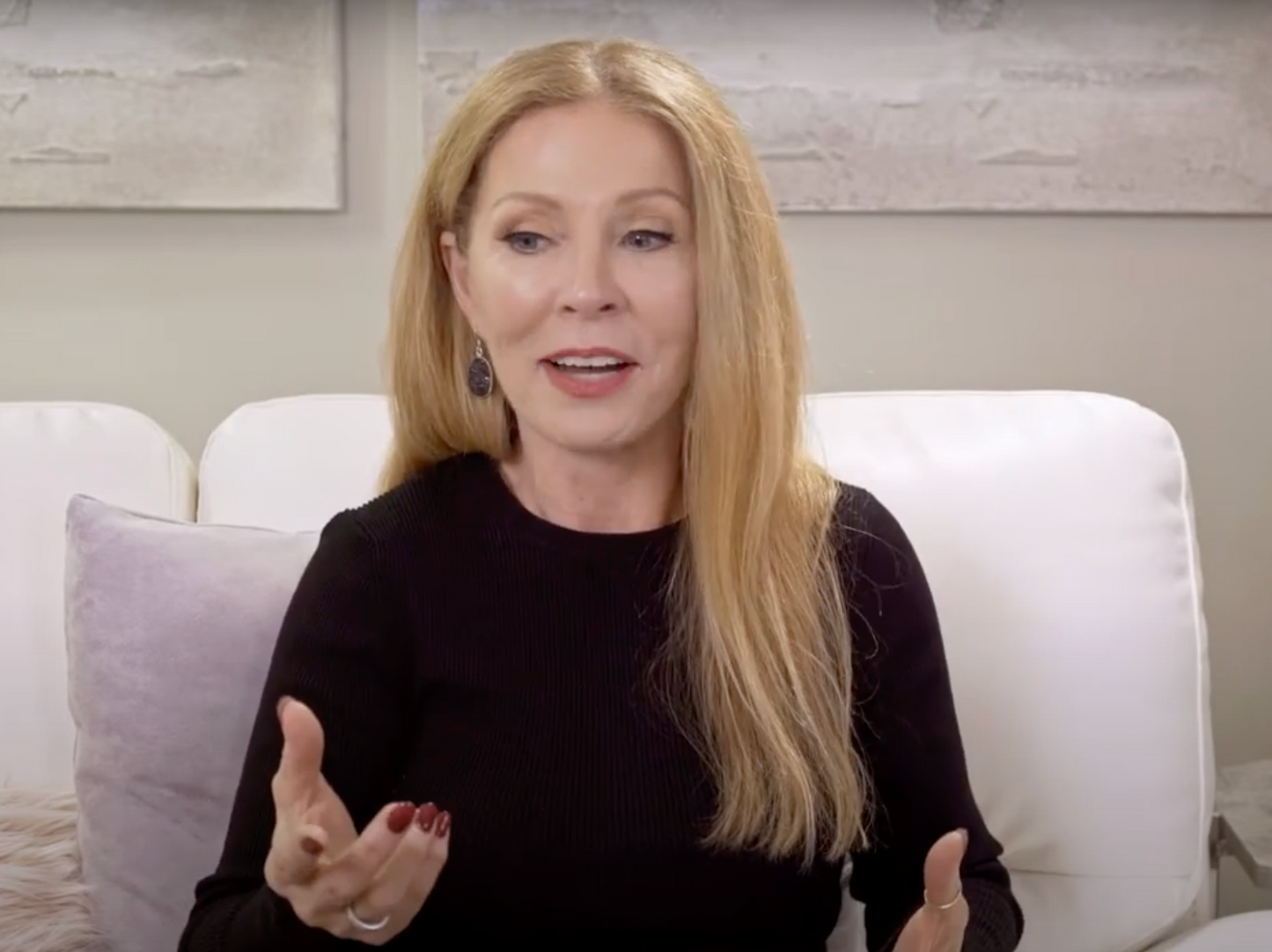 screenshot from a video of Lina in a black shirt talking about key points from her book The Sugar Queen